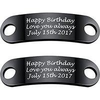 PROSTEEL 2 Pcs Personalize Name Shoe Buckle for Men/Women, Custom Shoe Decoration Charms, Monogram Initial/Nameplate Shoe ID Tags, Stainless Steel/Gol