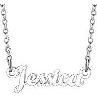 PROSTEEL Personalized Name Necklace Custom Name Pendant Dainty Jewellery Presents Gift for Women Girls Teenage Her, Stainless Steel/Gold Platd -Send G