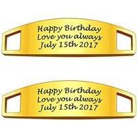 PROSTEEL 2 Pcs Personalize Name Shoe Buckle for Men/Women, Custom Shoe Decoration Charms, Monogram Initial/Nameplate Shoe ID Tags, Stainless Steel/Gol