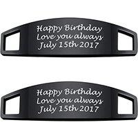 PROSTEEL 2 Pcs Personalize Name Shoe Buckle for Men/Women, Custom Shoe Decoration Charms, Monogram Initial/Nameplate Shoe ID Tags, Stainless Steel/Gol