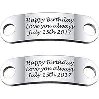 PROSTEEL 2 Pcs Personalize Name Shoe Buckle for Men/Women, Custom Shoe Decoration Charms, Monogram Initial/Nameplate Shoe ID Tags, Stainless Steel/Gol