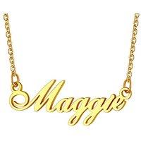 PROSTEEL Personalized Name Necklace Custom Name Pendant Dainty Jewellery Presents Gift for Women Girls Teenage Her, Stainless Steel/Gold Platd -Send G