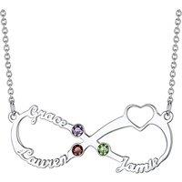 PROSTEEL Women Infinity Name Necklace Personalized with Birthstones, 1/2/3/4 Names Family Mom Nameplate Jewelry, Gold Plated/Stainless Steel-Send Gift