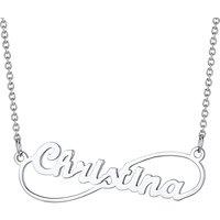 PROSTEEL Women Infinity Name Necklace Personalized with Birthstones, 1/2/3/4 Names Family Mom Nameplate Jewelry, Gold Plated/Stainless Steel-Send Gift