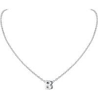 PROSILVER Sterling Silver Initial Necklace for Women,Letters A-Z 26 Alphabet Pendant, Adjustable Chain with S925 Stamp -Send Gift Box