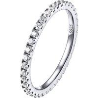 PROSILVER Women Sterling Silver Ring Simple/Cubic Zirconia Promise Wishbone Wedding Rings with S925 Stamp, Hypoallergenic, Size 4-12, Engraving (Send