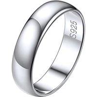 PROSILVER Mens Sterling Silver Rings - 5MM Polished Wedding Band Rings, Thumb Rings with S925 Stamp -Send Gift Box Silver-5mm Y