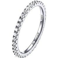 PROSILVER Women Sterling Silver Ring Simple/Cubic Zirconia Promise Wishbone Wedding Rings with S925 Stamp, Hypoallergenic, Size 4-12, Engraving (Send