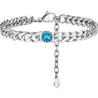 PROSTEEL Women 6mm Cuban Chain Anklet, Stainless Steel/Gold Plated/Black-Send Gift Box March Stainless Steel