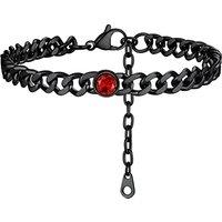 PROSTEEL Women 6mm Cuban Chain Anklet, Stainless Steel/Gold Plated/Black-Send Gift Box July Black