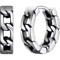 PROSTEEL Mens Hoop Earrings, Huggie Earrings Small Silver/Black/Gold Plated -With Gift Box Cuban Chain-silver