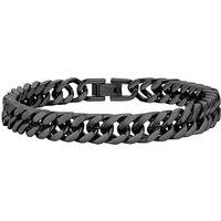 PROSTEEL Chain Bracelet for Men - Cuban Link Chunky Bracelet Silver/Gold Plated/Black 8MM/12MM/17MM Width, Hip Hop Jewellery 19/21/23CM Length for Men