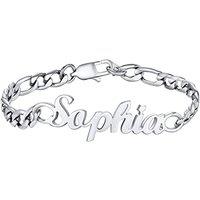 PROSTEEL Men Women Personalized Name Bracelet Custom Bracelet,19CM/21CM/23CM,Stainless Steel/Gold Plated/Black-Send Gift Box 19.0 Centimetres stainles