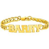 PROSTEEL Men Women Personalized Name Bracelet Custom Bracelet,19CM/21CM/23CM,Stainless Steel/Gold Plated/Black-Send Gift Box 21.0 Centimetres gold pla