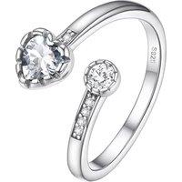 PROSILVER Women Heart Ring, 925 Sterling Silver Birthstone Rings-Send Gift Box D-Apr