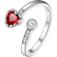 PROSILVER Women Heart Ring, 925 Sterling Silver Birthstone Rings-Send Gift Box G-Jul