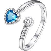 PROSILVER Women Heart Ring, 925 Sterling Silver Birthstone Rings-Send Gift Box L-Dec