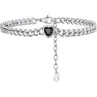 PROSTEEL Anklets for Women, Adjustable Waterproof Ankle Bracelet Silver Foot Chain Cubic Zirconia Birthstone Jewellery for Beach Summer with Gift Box