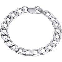 PROSTEEL Mens Bracelet - Stylish Flat Cuban Figaro Chain Wrist Link Bracelets Hypoallergenic 316L Stainless Steel Jewellery Silver/Gold Plated/Black 1