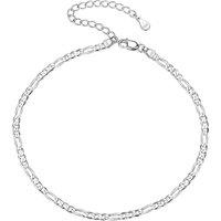 PROSILVER Women Sterling Silver Anklet, S925 Silver Ankle Bracelet Figaro/Cuban/Heart Foot Chain for Beach Summer - Send Gift Box 2-figaro 3mm