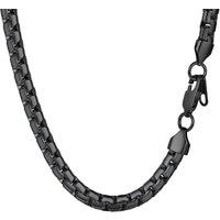 PROSTEEL Mens Necklace Chain Stylish Flat Box Chain Link Black/Silver/Gold Plated, Hypoallergenic 316L Stainless Steel Jewellery (with Gift Box) 26"(6