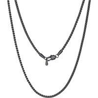 PROSTEEL Mens Necklace Chain Stylish Flat Box Chain Link Black/Silver/Gold Plated, Hypoallergenic 316L Stainless Steel Jewellery (with Gift Box) 24"(6