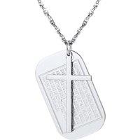 PROSTEEL Cross Necklace for Men, Lord's Prayer Cross Pendant with Adjustable Chain 22-24 Inches 316L Stainless Steel Bible Verse Christian Gifts for M