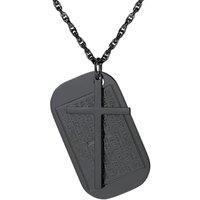 PROSTEEL Cross Necklace for Men, Lord's Prayer Cross Pendant with Adjustable Chain 22-24 Inches 316L Stainless Steel Bible Verse Christian Gifts for M