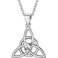 PROSILVER Sterling Silver Necklace for Women - Heart Celtic Cross Motherhood Triquetra Knot Pendant with Adjustable Chain - Celtic Infinity Love Jewel