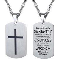 PROSTEEL Cross Necklace for Men, Lord's Prayer Cross Pendant with Adjustable Chain 22-24 Inches 316L Stainless Steel Bible Verse Christian Gifts for M