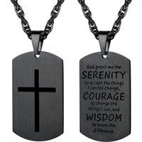 PROSTEEL Cross Necklace for Men, Lord's Prayer Cross Pendant with Adjustable Chain 22-24 Inches 316L Stainless Steel Bible Verse Christian Gifts for M