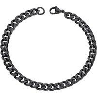 PROSTEEL Mens Cuban Chain Bracelet Silver, 3/6/9/12MM Width, 19/21CM Length, Strong 316L Stainless Steel (Send Gift Box) Black-6mm 21 CM Length