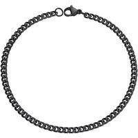 PROSTEEL Mens Cuban Chain Bracelet Silver, 3/6/9/12MM Width, 19/21CM Length, Strong 316L Stainless Steel (Send Gift Box) Black-3mm 21 CM Length