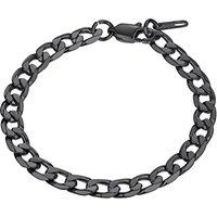 PROSTEEL Mens Bracelet - Strong Flat Cuban Chain Wrist Link Bracelets 316L Stainless Steel Hip Hop Jewellery for Men Boys Silver/Gold Plated/Black 19/