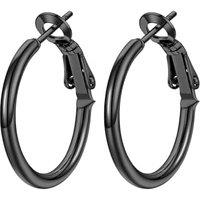 PROSTEEL Hoop Earrings for Women Large Hypoallergenic Lightweight 2MM Thin Big Hoops for Women Ladies 20/30/40/50/60/70/80/90/100MM - With Gift Box Bl