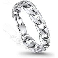 PROSTEEL Mens Bracelet - Stylish Flat Cuban Figaro Chain Wrist Link Bracelets Hypoallergenic 316L Stainless Steel Jewellery Silver/Gold Plated/Black 1