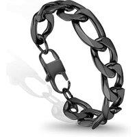 PROSTEEL Mens Bracelet - Stylish Flat Cuban Figaro Chain Wrist Link Bracelets Hypoallergenic 316L Stainless Steel Jewellery Silver/Gold Plated/Black 1