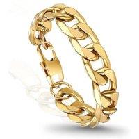 PROSTEEL Mens Bracelet - Stylish Flat Cuban Figaro Chain Wrist Link Bracelets Hypoallergenic 316L Stainless Steel Jewellery Silver/Gold Plated/Black 1