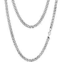 PROSTEEL Mens Necklace Chain Round Box Chain for Men Women Thin Black/Silver/Gold Plated Hypoallergenic 316L Stainless Steel Jewellery (with Gift Box)