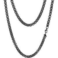 PROSTEEL Mens Necklace Chain Round Box Chain for Men Women Thin Black/Silver/Gold Plated Hypoallergenic 316L Stainless Steel Jewellery (with Gift Box)