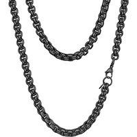 PROSTEEL Mens Necklace Chain Round Box Chain for Men Women Thin Black/Silver/Gold Plated Hypoallergenic 316L Stainless Steel Jewellery (with Gift Box)