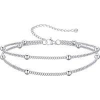 PROSTEEL Anklet for Women, Adjustable Waterproof Ankle Bracelets, Heart/Cuban/Figaro Foot Chain 316L Stainless Steel for Beach Summer with Gift Box Be