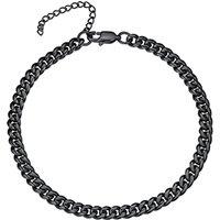 PROSTEEL Anklet for Women Adjustable Ankle Bracelet Cuban Link Foot Chain Summer Beach Jewellery Silver/Gold Plated/Black 316L Stainless Steel (Send G
