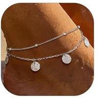 PROSTEEL Anklet for Women, Adjustable Waterproof Ankle Bracelets, Heart/Cuban/Figaro Foot Chain 316L Stainless Steel for Beach Summer with Gift Box Ci