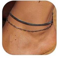 PROSTEEL Anklet for Women, Adjustable Waterproof Ankle Bracelets, Heart/Bead/Snake/Cuban Foot Chain 316L Stainless Steel for Beach Summer with Gift Bo