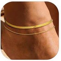 PROSTEEL Anklet for Women, Adjustable Waterproof Ankle Bracelets, Heart/Bead/Snake/Cuban Foot Chain 316L Stainless Steel for Beach Summer with Gift Bo