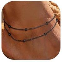 PROSTEEL Anklet for Women, Adjustable Waterproof Ankle Bracelets, Heart/Bead/Snake/Cuban Foot Chain 316L Stainless Steel for Beach Summer with Gift Bo