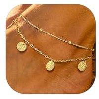 PROSTEEL Anklet for Women, Adjustable Waterproof Ankle Bracelets, Heart/Cuban/Figaro Foot Chain 316L Stainless Steel for Beach Summer with Gift Box Ci