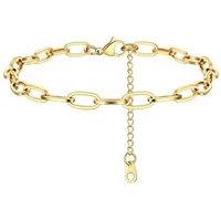 PROSTEEL Anklet for Women - Adjustable Ankle Bracelet Cuban Link Foot Chain Waterproof Summer Beach Jewellery Silver/Gold Plated/Black (Send Gift Box)