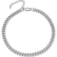 PROSTEEL Anklet for Women Adjustable Ankle Bracelet Cuban Link Foot Chain Summer Beach Jewellery Silver/Gold Plated/Black 316L Stainless Steel (Send G